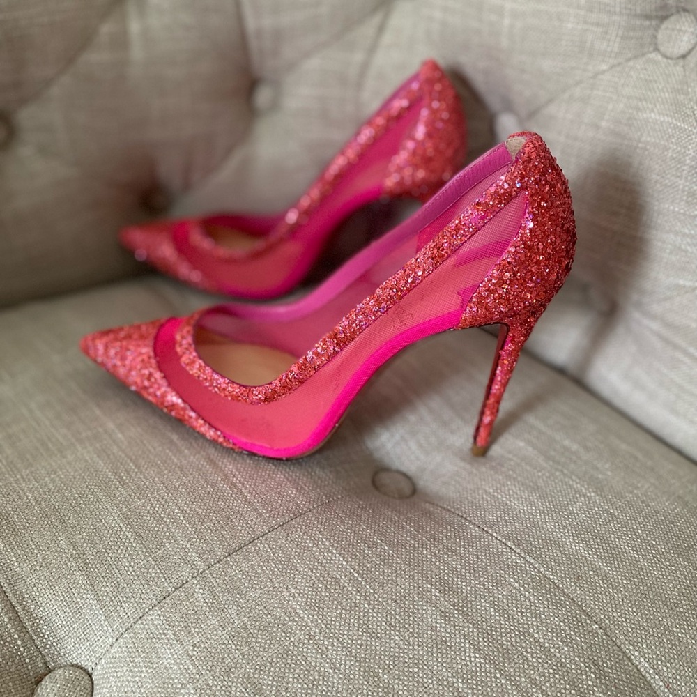Christian Louboutin Galativi Glitter Heels – Pink Stilettos – Size 36.5 / US 6.5